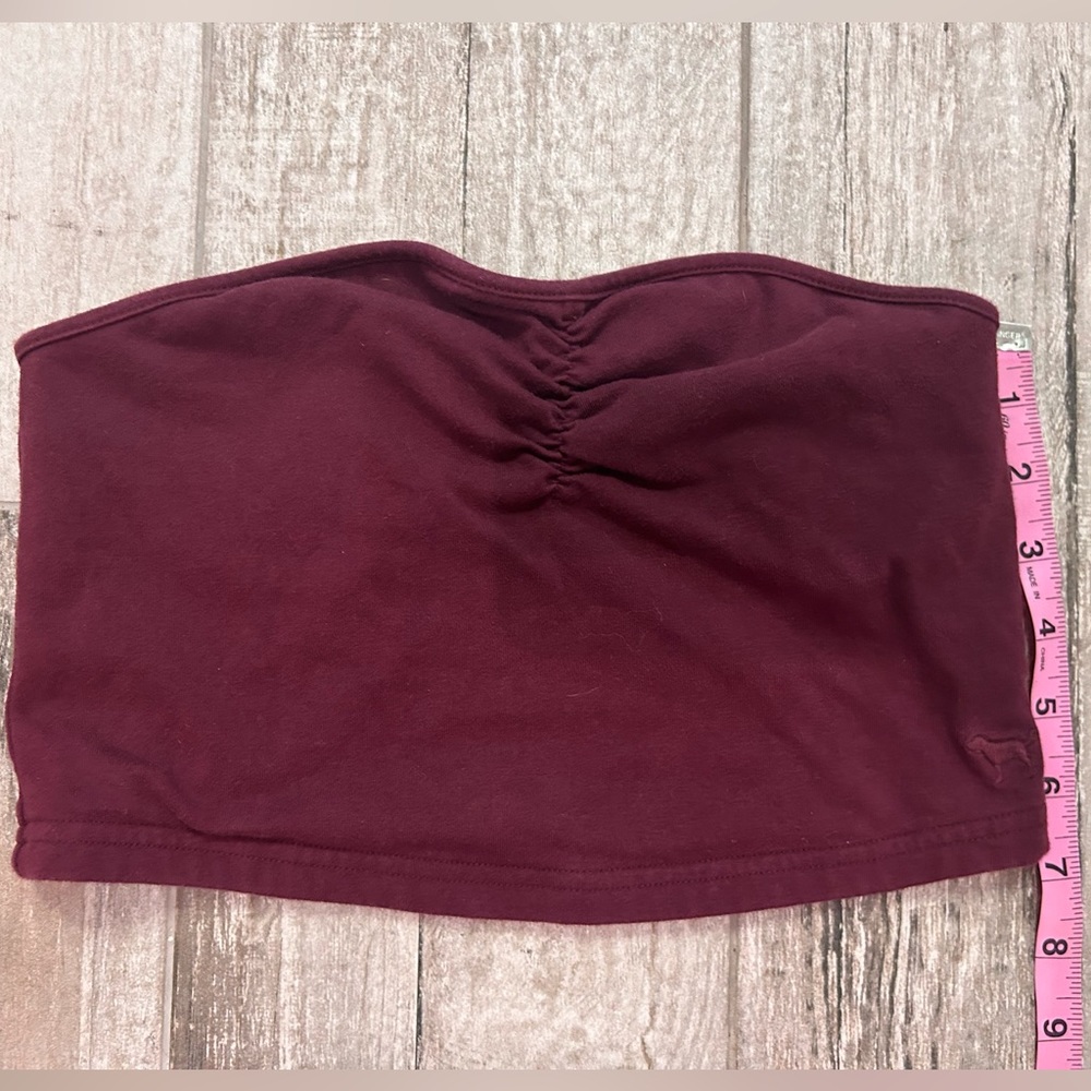 Pink Victoria Secret Burgundy Shirt Bandeau Size XXS